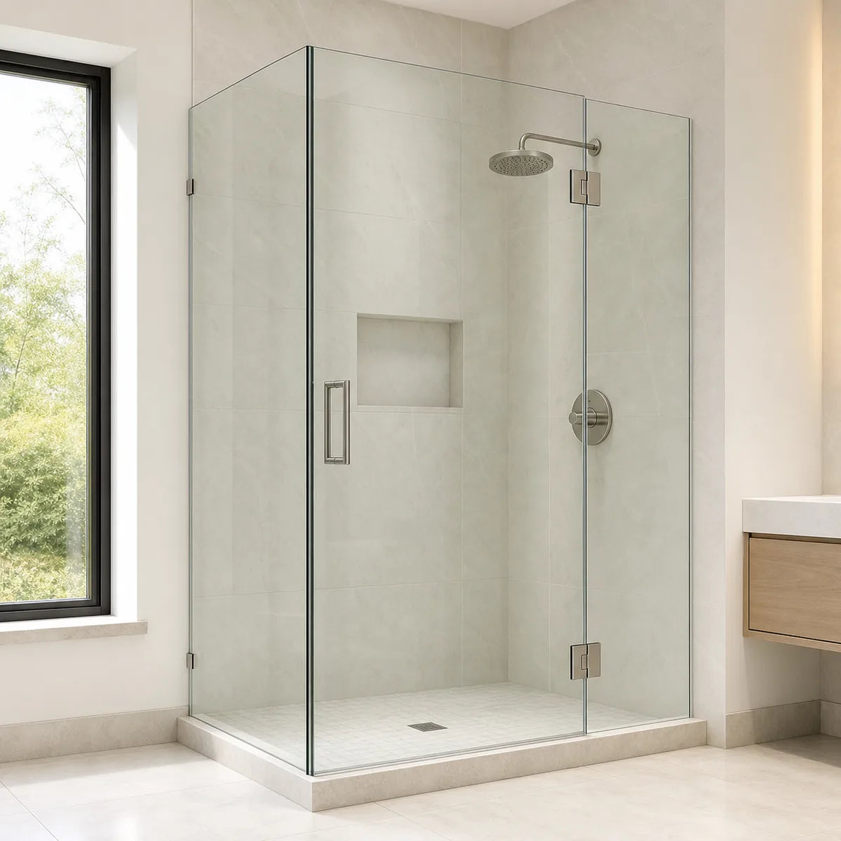 Custom Frameless Shower Enclosure
